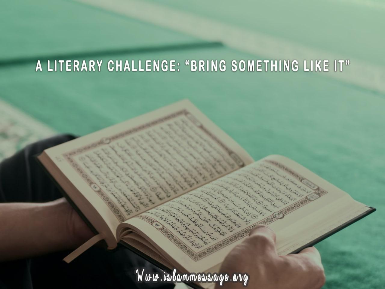 A LITERARY CHALLENGE: “BRING SOMETHING LIKE IT”